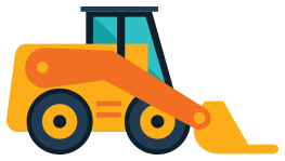 Tractopelle pour la location de matériel de chantier en urgence