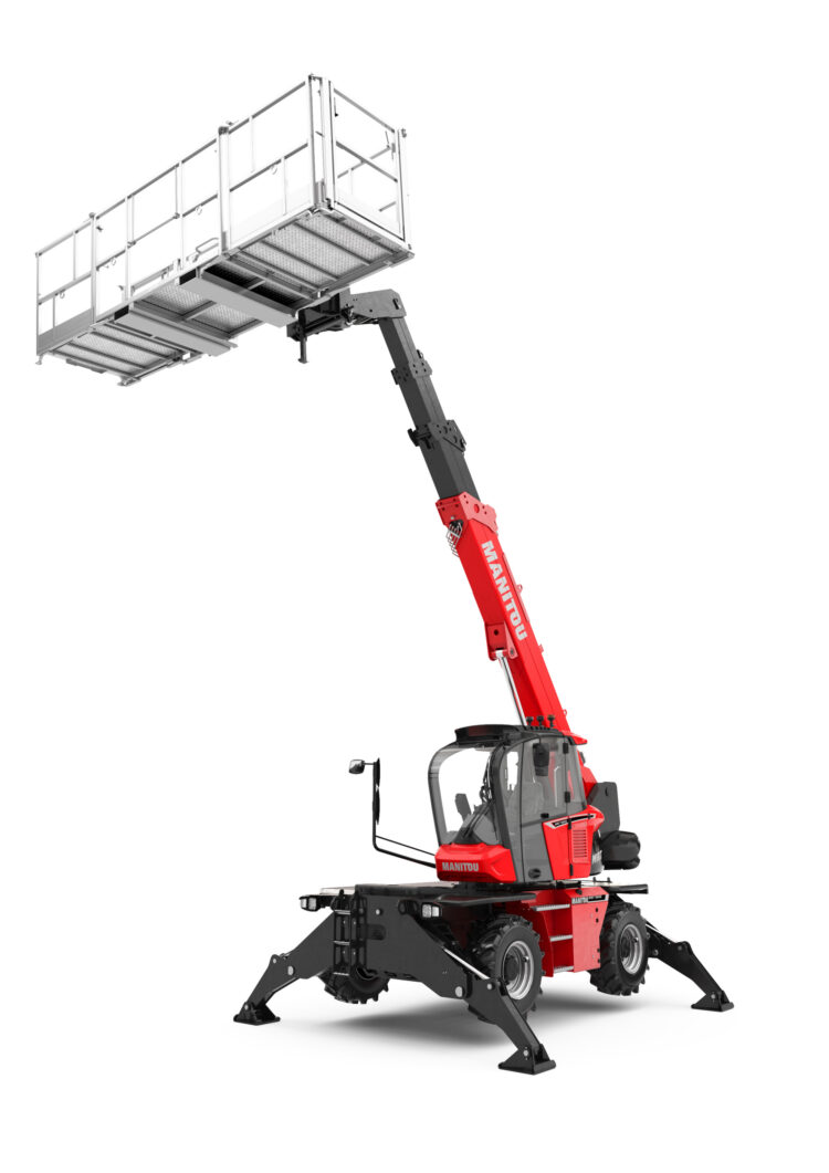 Image de chariot télescopique rotatif 18 métres 5 tonnes manitou en location chez Wootmat 1