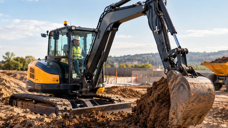 Mini-pelle utilisée pour des travaux de terrassement